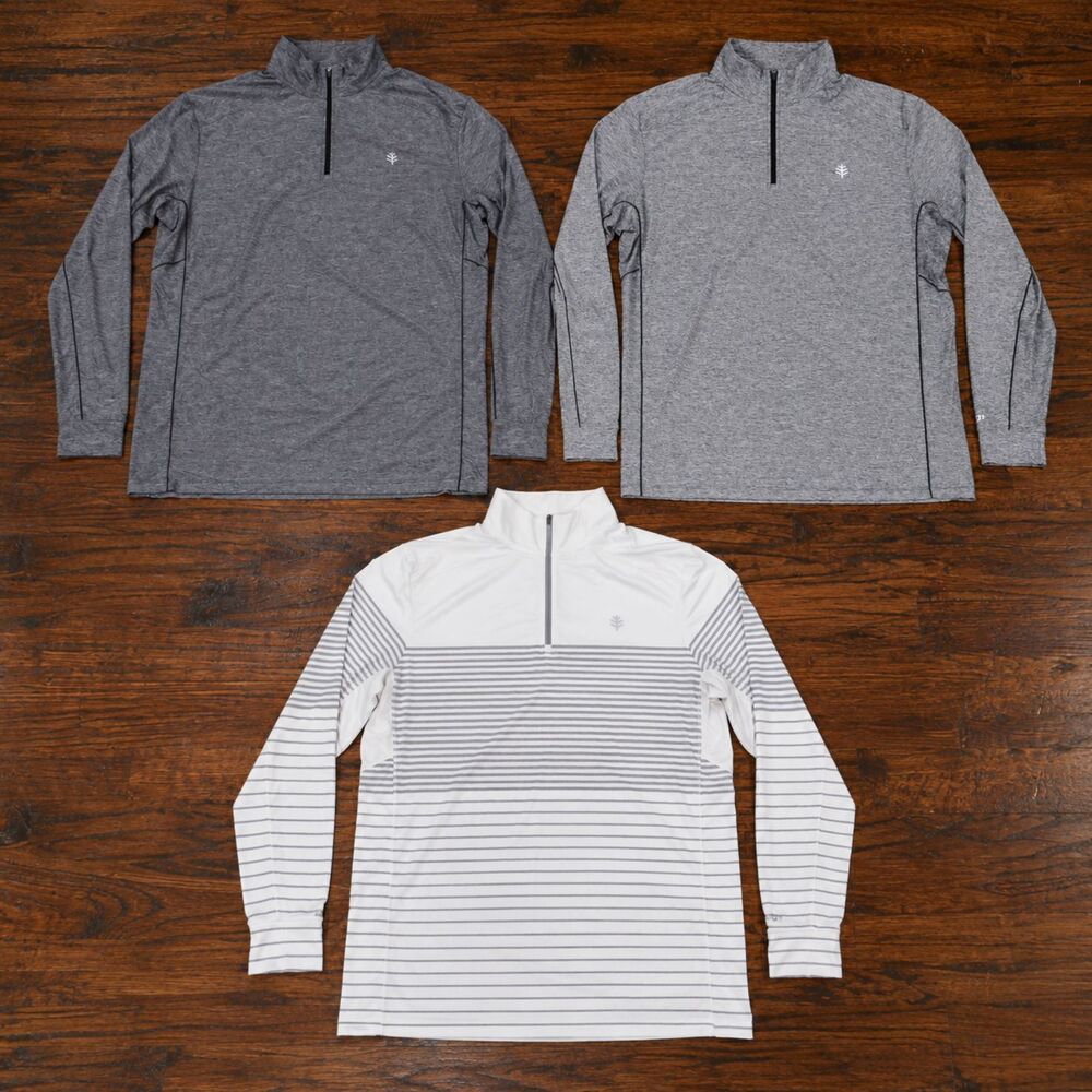 Lot of 3 Coolibar Agility Performance Pullover Long Sleeve Men's Size Large